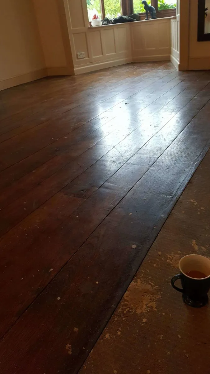 Floor 5. Georgian Elm Floorboards - Before