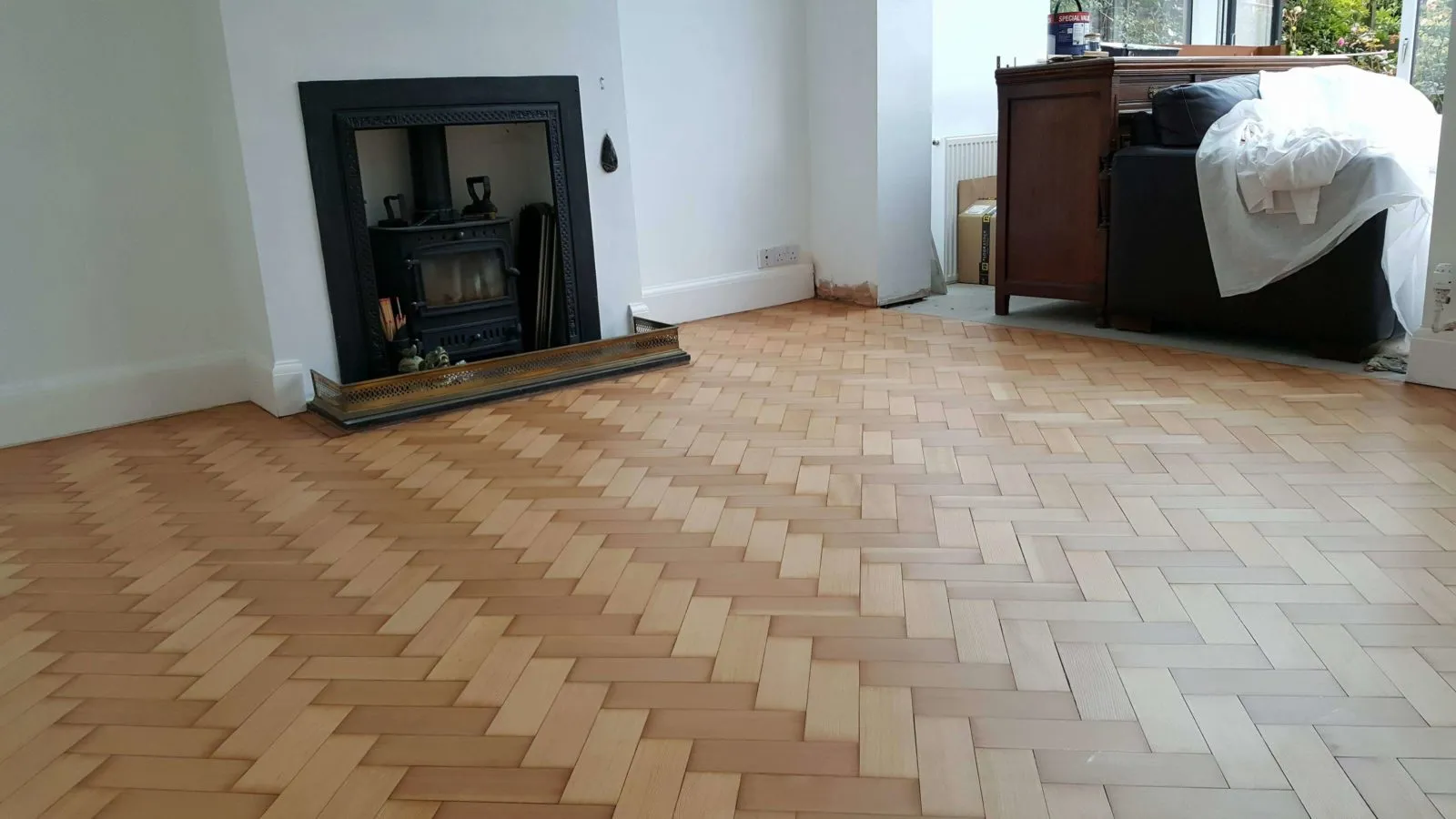 Floor 6. Pine Herringbone Parquet - After