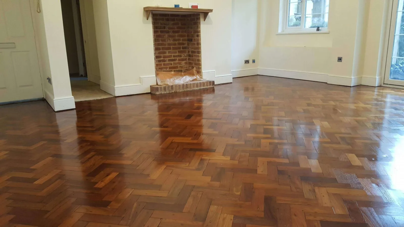 Floor 2. Walnut Herringbone Parquet- After